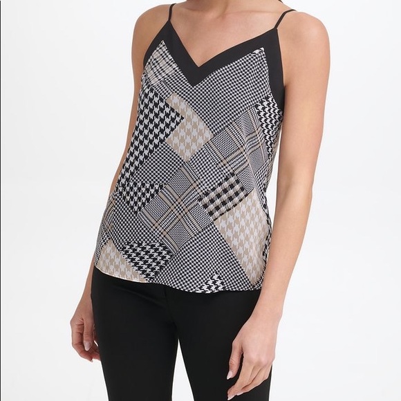 New Calvin Klein Patchwork Print Camisole top - Picture 2 of 10